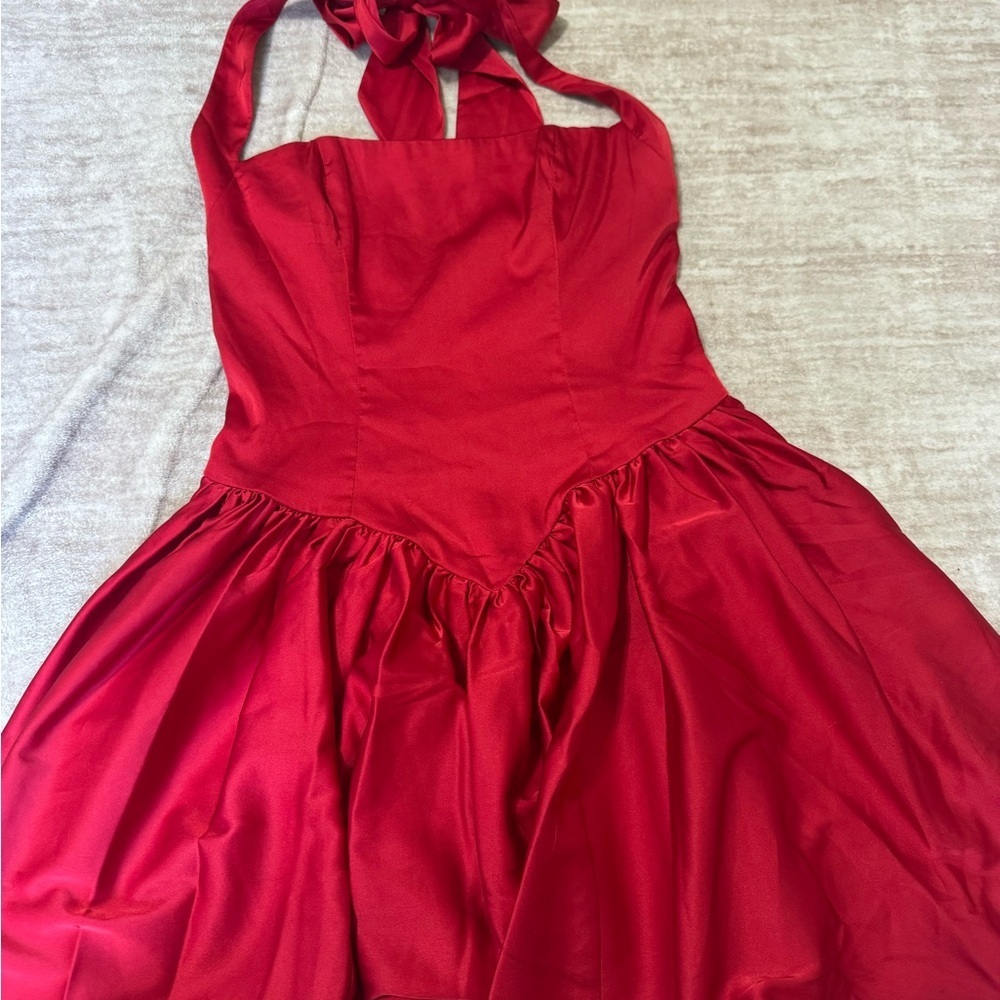 Lucy in the sky satin a line halter dress size xxs - Picture 2 of 3